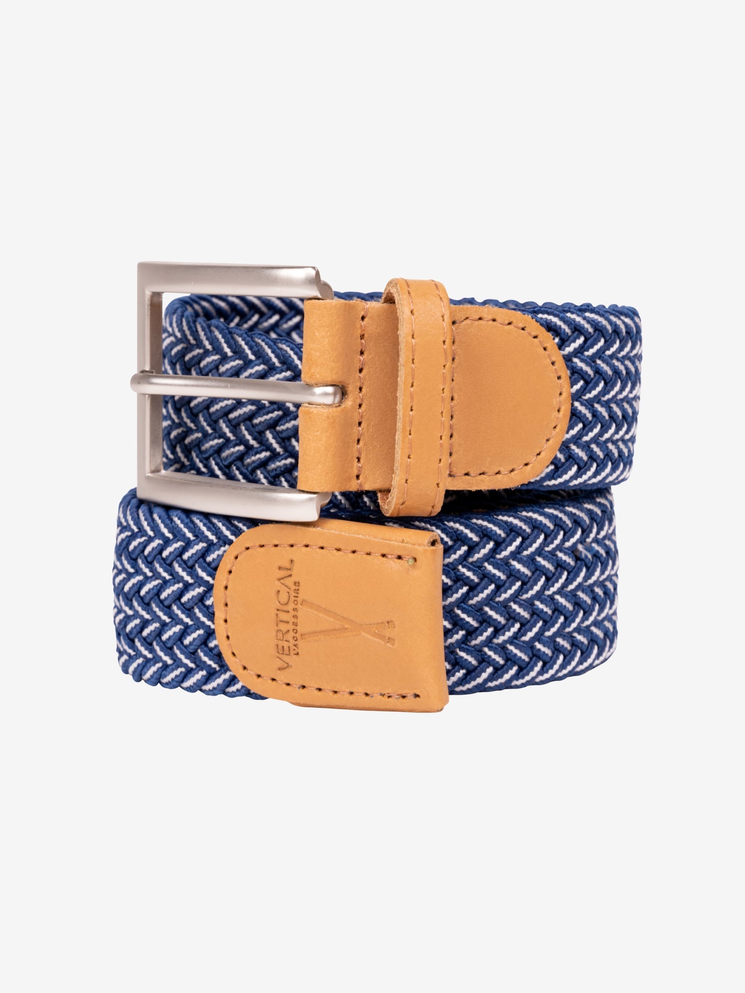 PIERROT Ceinture Tressée Élastique Made In France – Confort Étirable 105-120 Cm – Boucle Acier & Cuir – Artisanat Français Homme