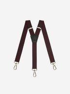 Bretelles homme bordeaux à pois à mousqueton - Bretelles avec finitions en cuir premium et 3 attaches -Fabrication Française - Pierrot