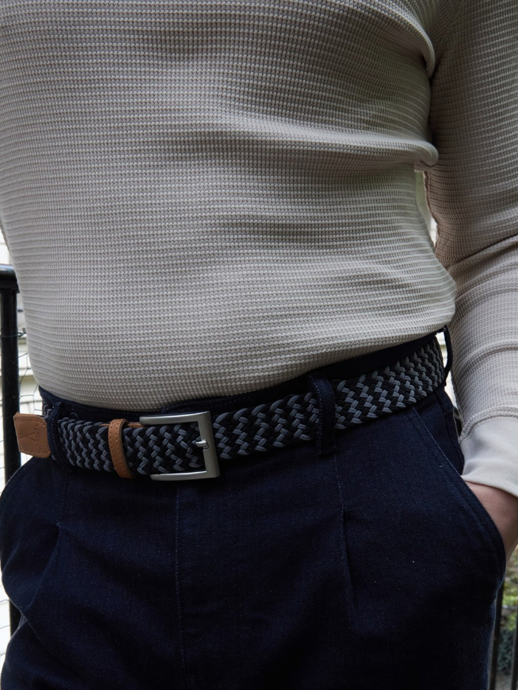 Ceinture Tressée Camaïeu de Gris Pierrot x Vertical - Pierrot