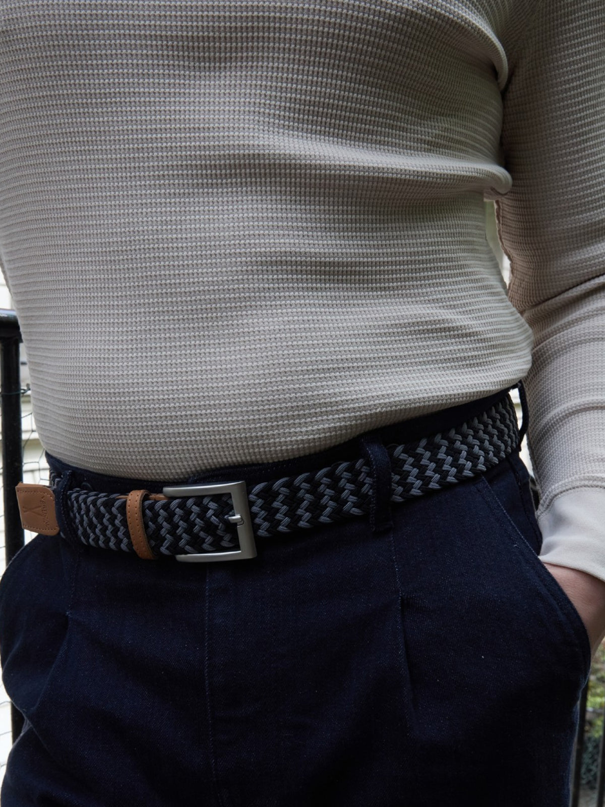 Ceinture Tressée Camaïeu de Gris Pierrot x Vertical - Pierrot