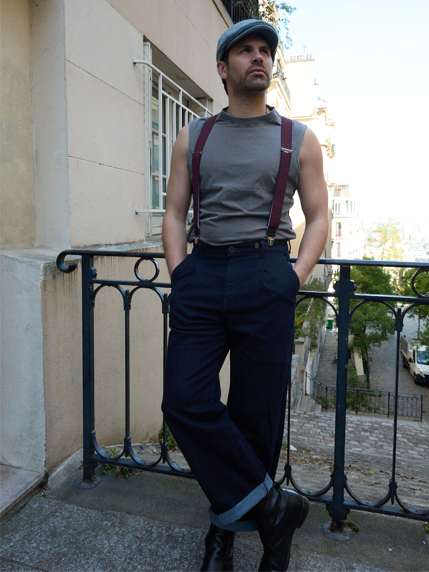 Bretelles à Pois Finitions Cuir Vertical x Pierrot