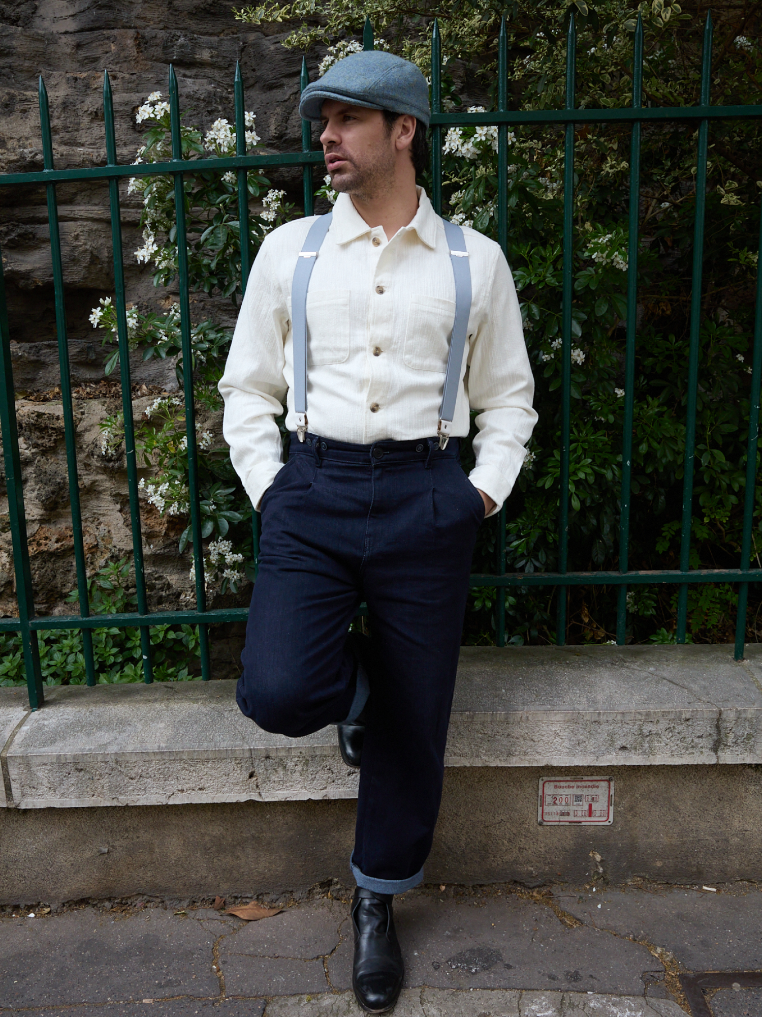 Bretelles Unies Finitions Cuir Vertical x Pierrot