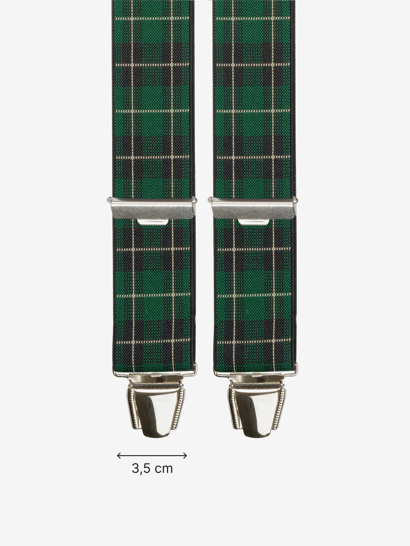 Pinces bretelles carreaux ecossais vert et noir