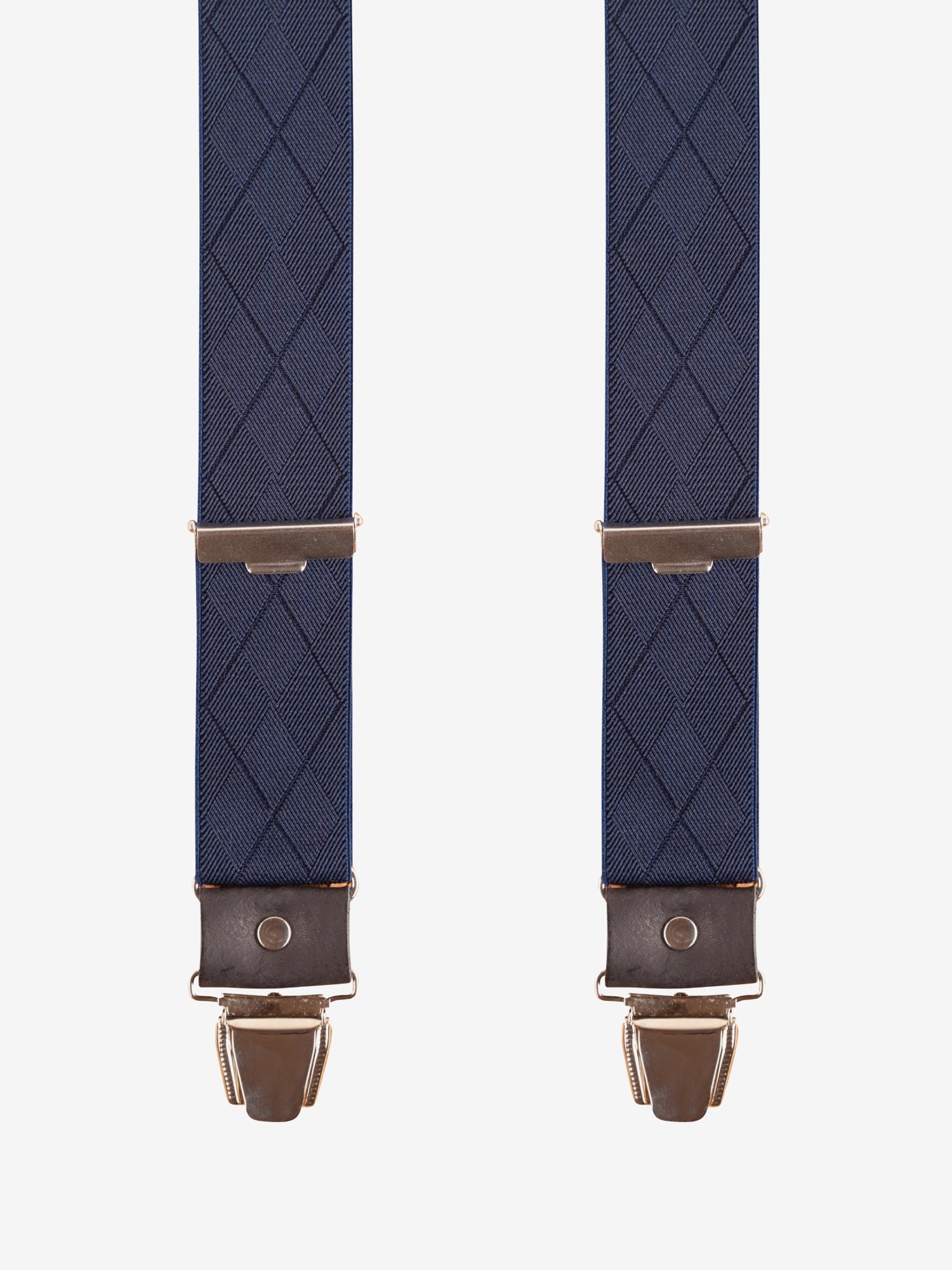 Bretelles à Carreaux Finitions Cuir - Pierrot