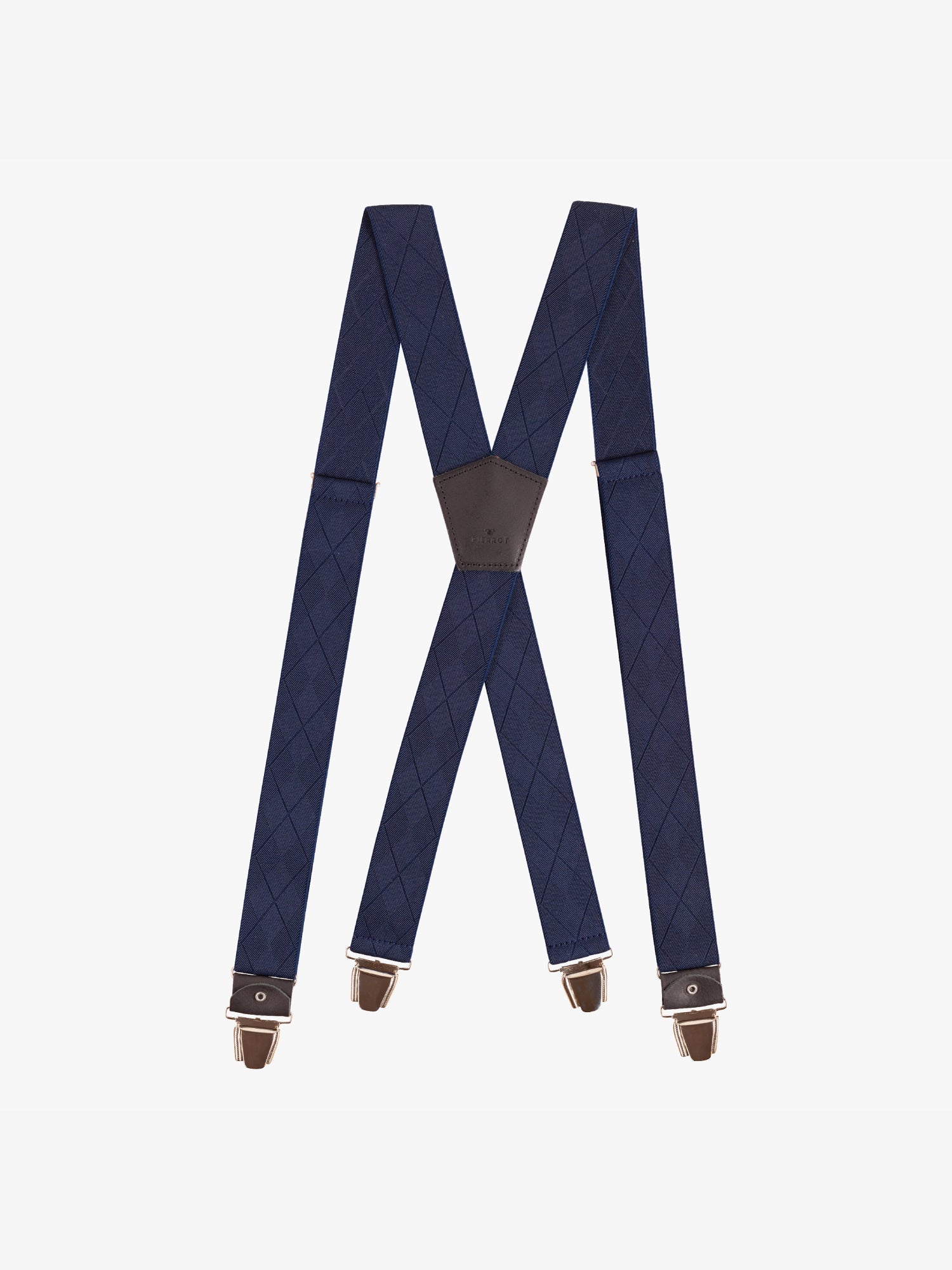 Bretelles à Carreaux Finitions Cuir - Pierrot