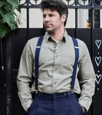 Bretelles à Carreaux Finitions Cuir - Pierrot