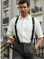 Bretelles à Carreaux Finitions Cuir - Pierrot