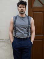 Bretelles à Carreaux Finitions Cuir Vertical x Pierrot - Pierrot