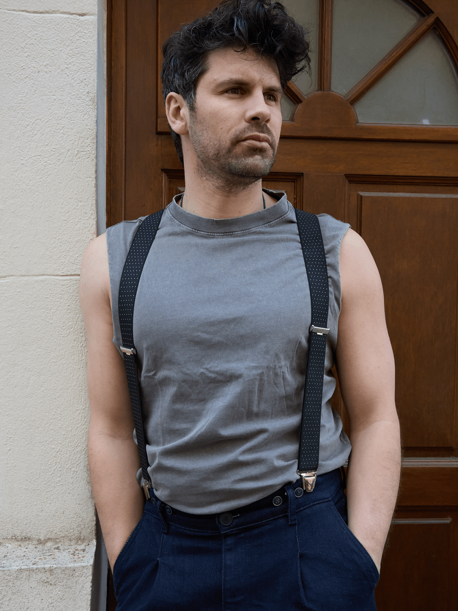 Bretelles à Pois Finitions Cuir Vertical x Pierrot - Pierrot