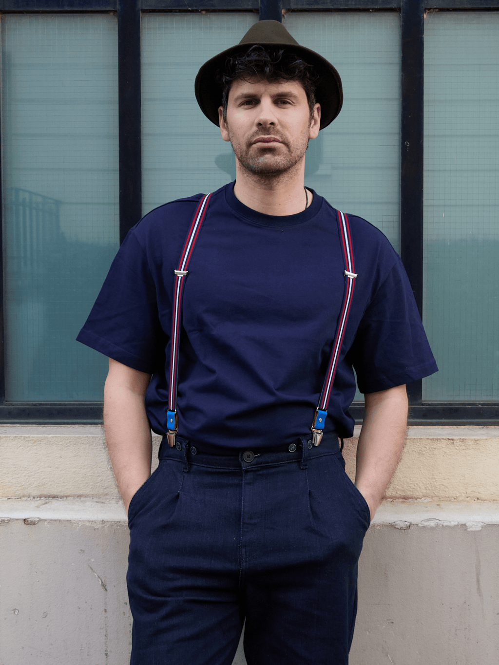 Bretelles Fines à Bandes Finitions Cuir Vertical x Pierrot - Pierrot