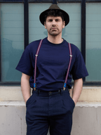 Bretelles Fines à Bandes Finitions Cuir Vertical x Pierrot - Pierrot