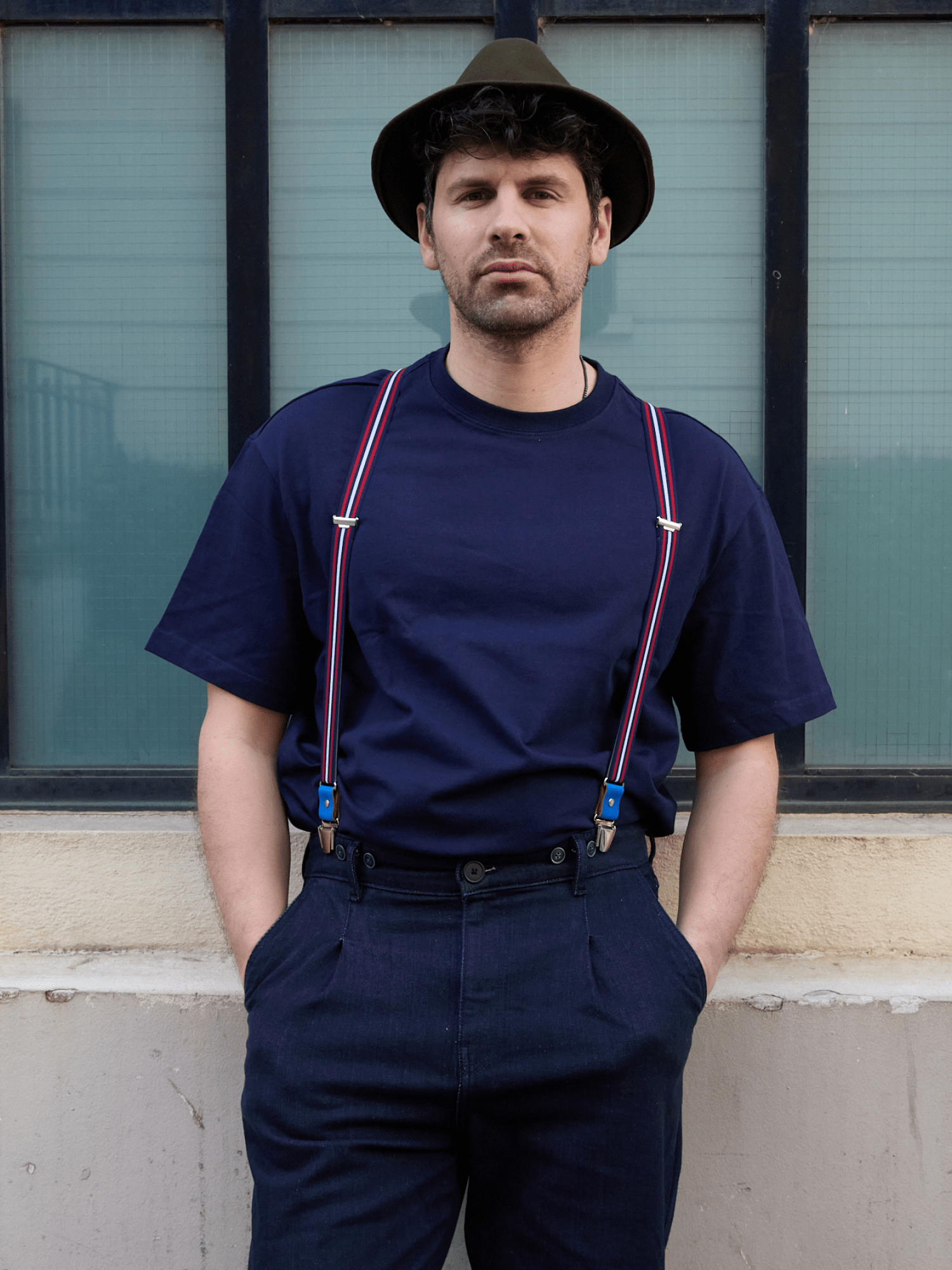 Bretelles Fines à Bandes Finitions Cuir Vertical x Pierrot - Pierrot