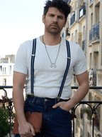 Bretelles Fines à Bandes Finitions Cuir Vertical x Pierrot - Pierrot