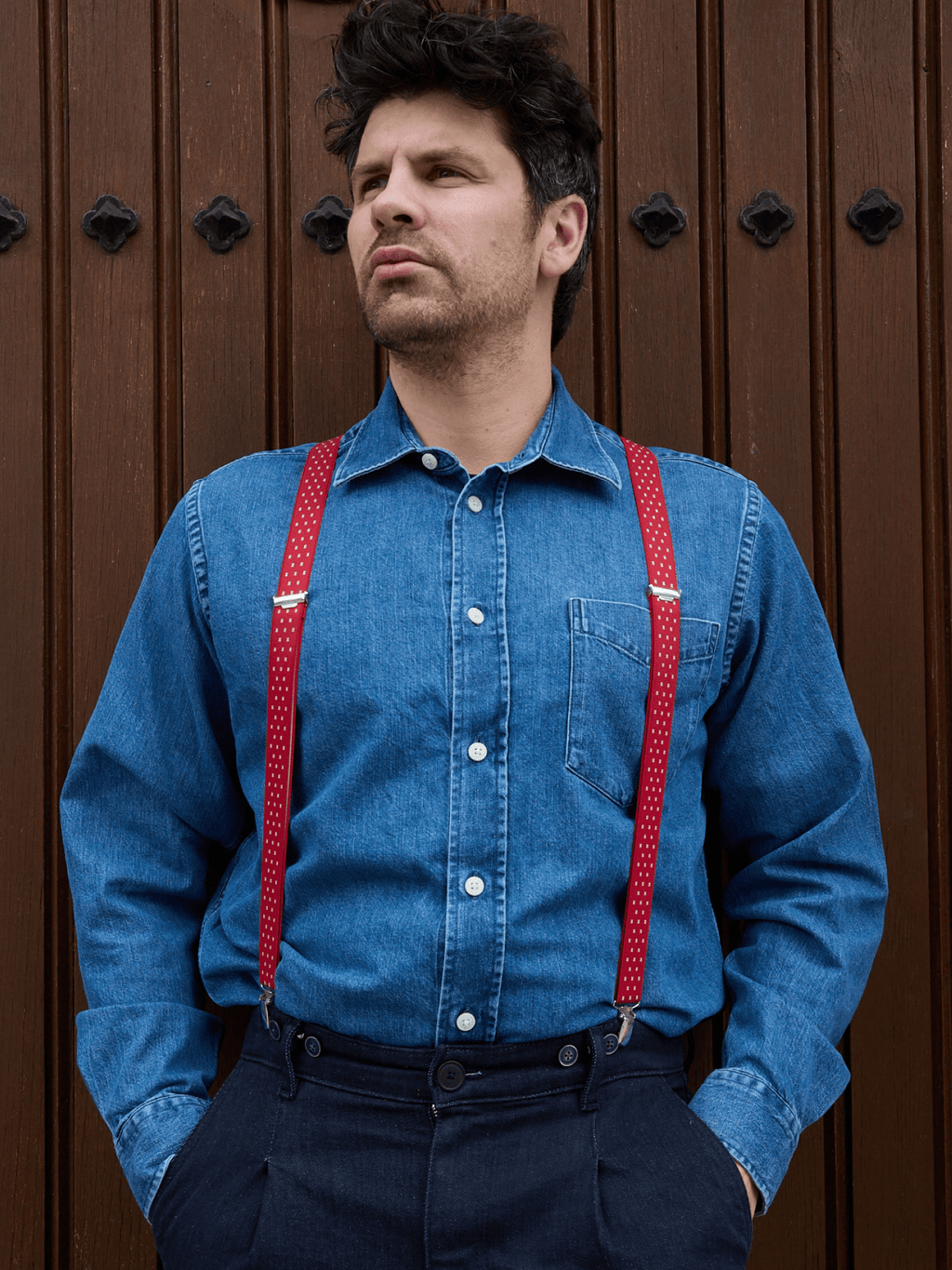 Bretelles Fines à Pois Finitions Cuir Vertical x Pierrot - Pierrot