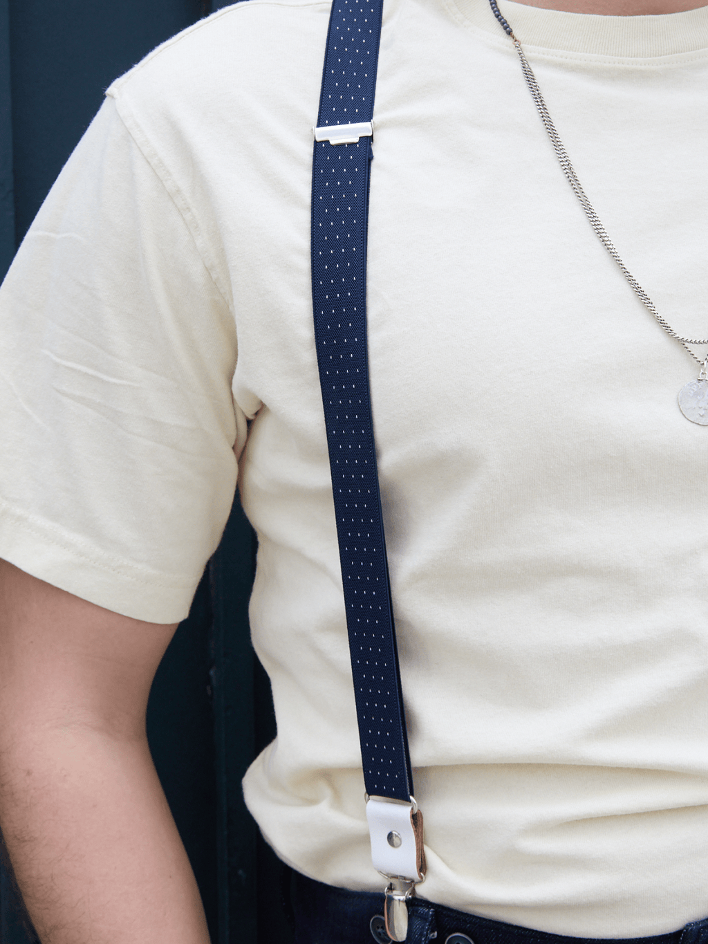 Bretelles Fines à Pois Finitions Cuir Vertical x Pierrot - Pierrot