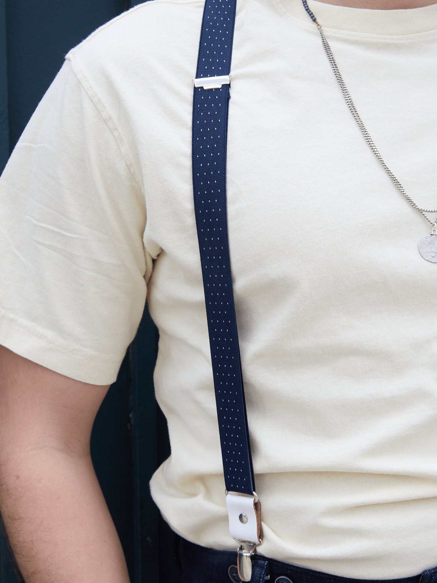 Bretelles Fines à Pois Finitions Cuir Vertical x Pierrot - Pierrot