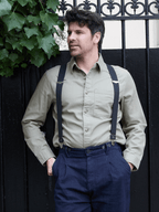 Bretelles Fines Unies Finitions Cuir vertical x Pierrot - Pierrot