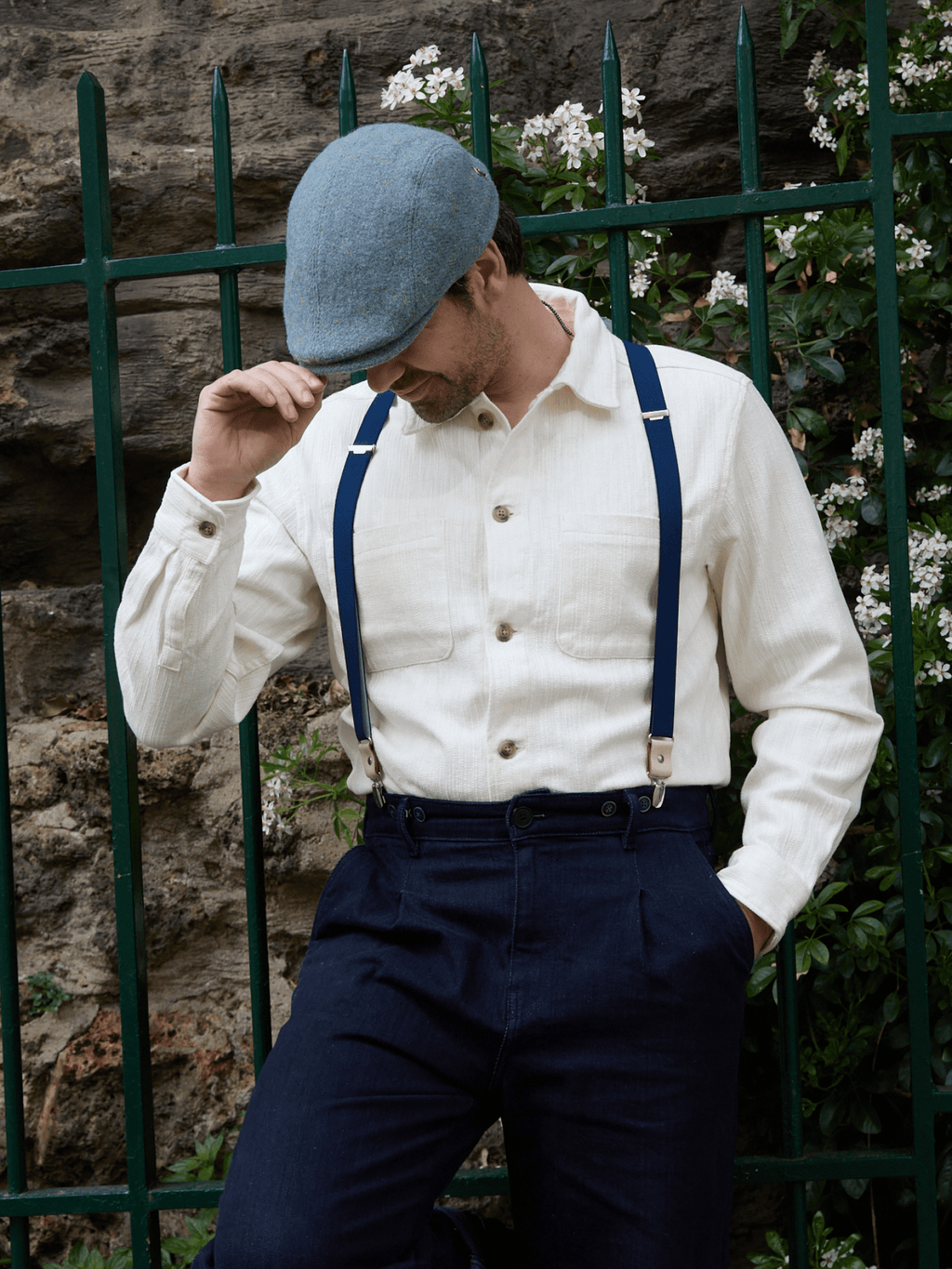 Bretelles Fines Unies Finitions Cuir Vertical x Pierrot - Pierrot