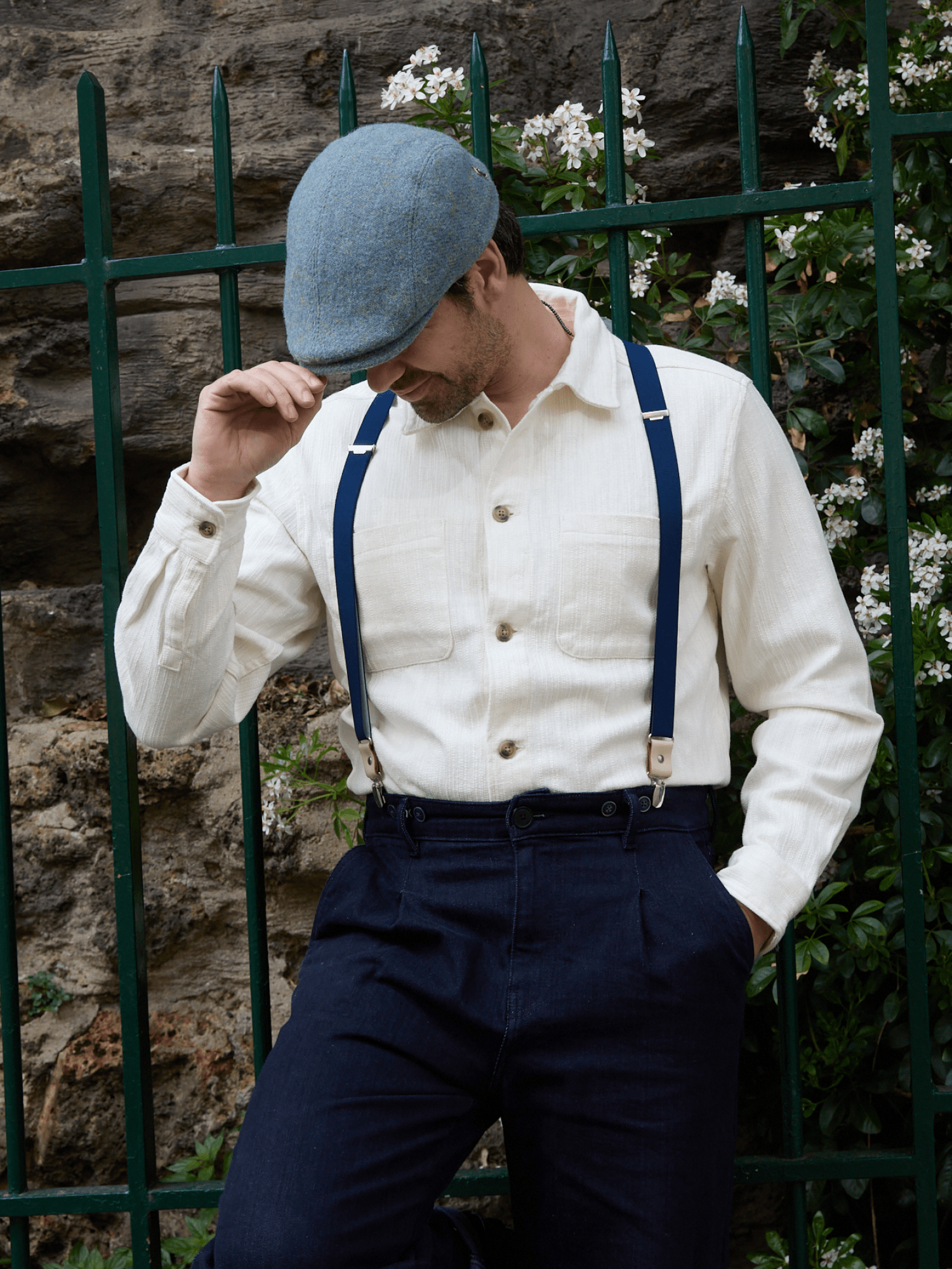 Bretelles Fines Unies Finitions Cuir Vertical x Pierrot - Pierrot