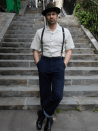 Bretelles Fines Unies Finitions Cuir Vertical x Pierrot - Pierrot