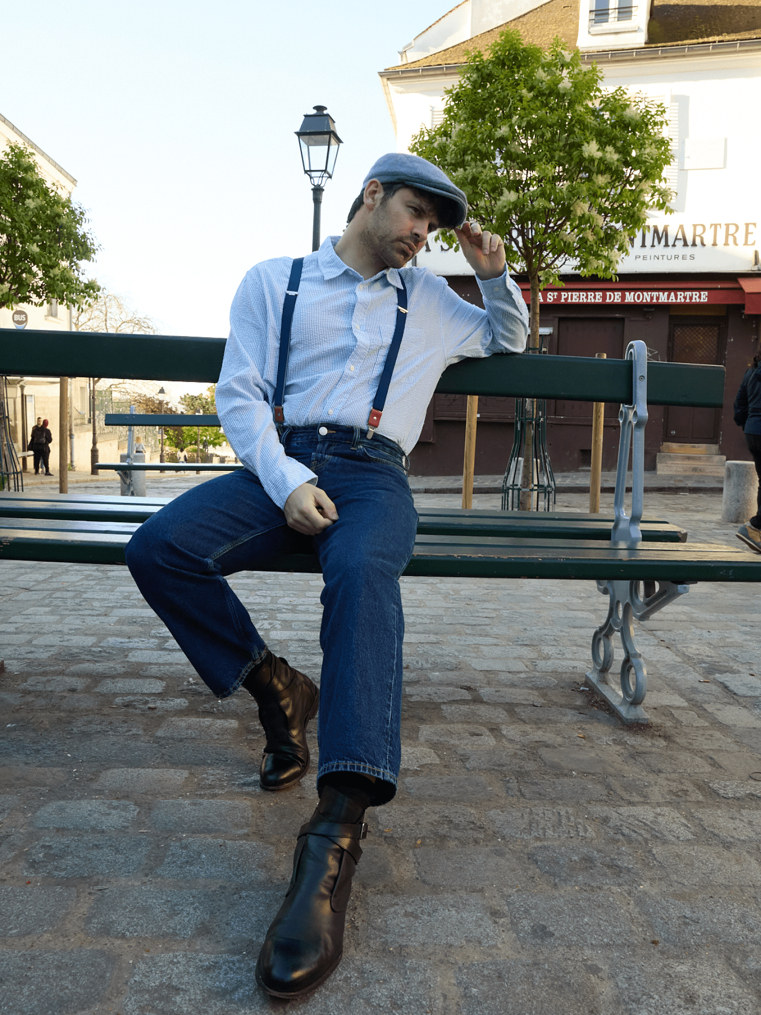 Bretelles Fines Unies Finitions Cuir Vertical x Pierrot - Pierrot