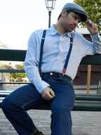 Bretelles Fines Unies Finitions Cuir Vertical x Pierrot - Pierrot