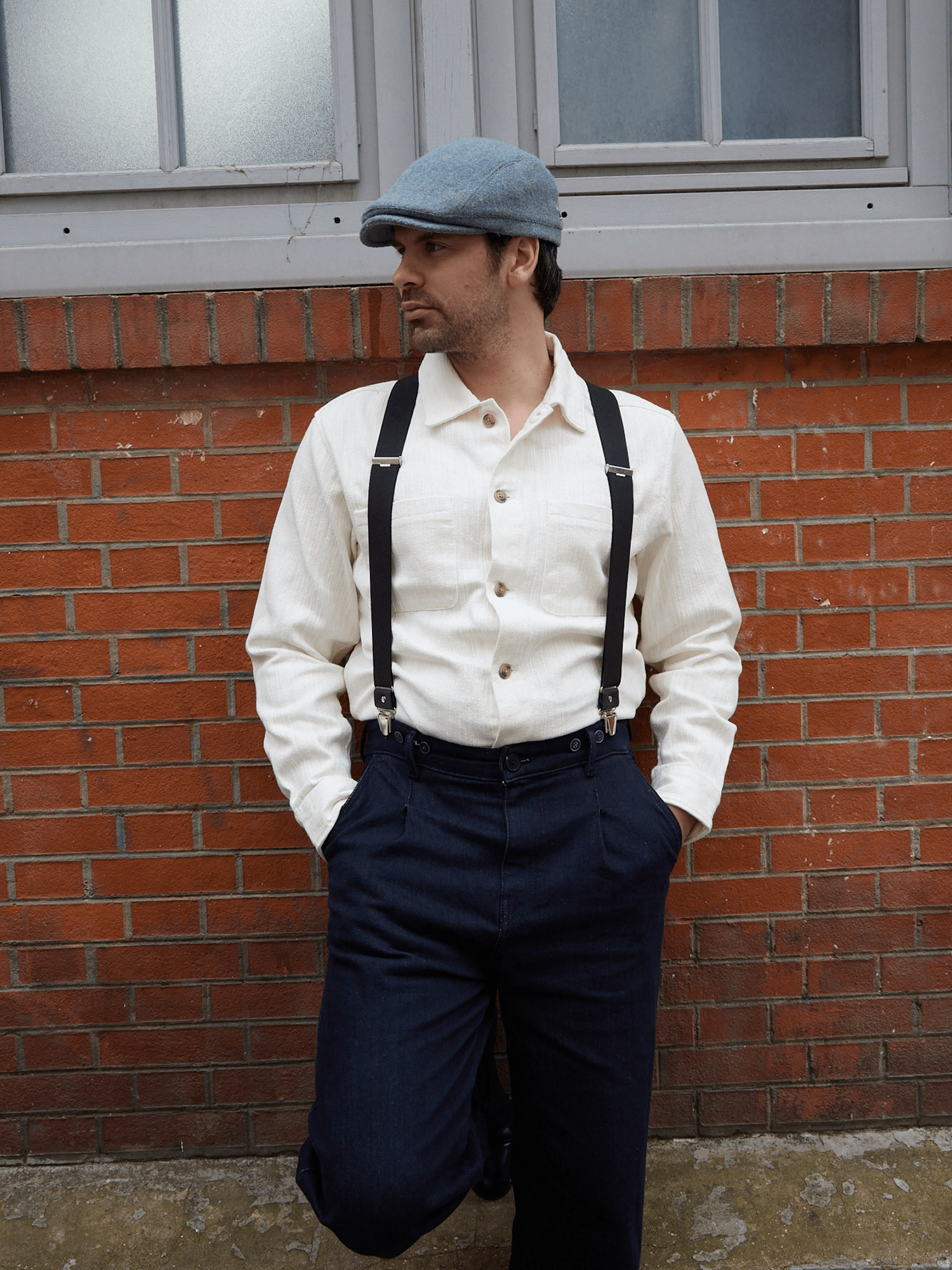 Bretelles Fines Unies Finitions Cuir Vertical x Pierrot - Pierrot