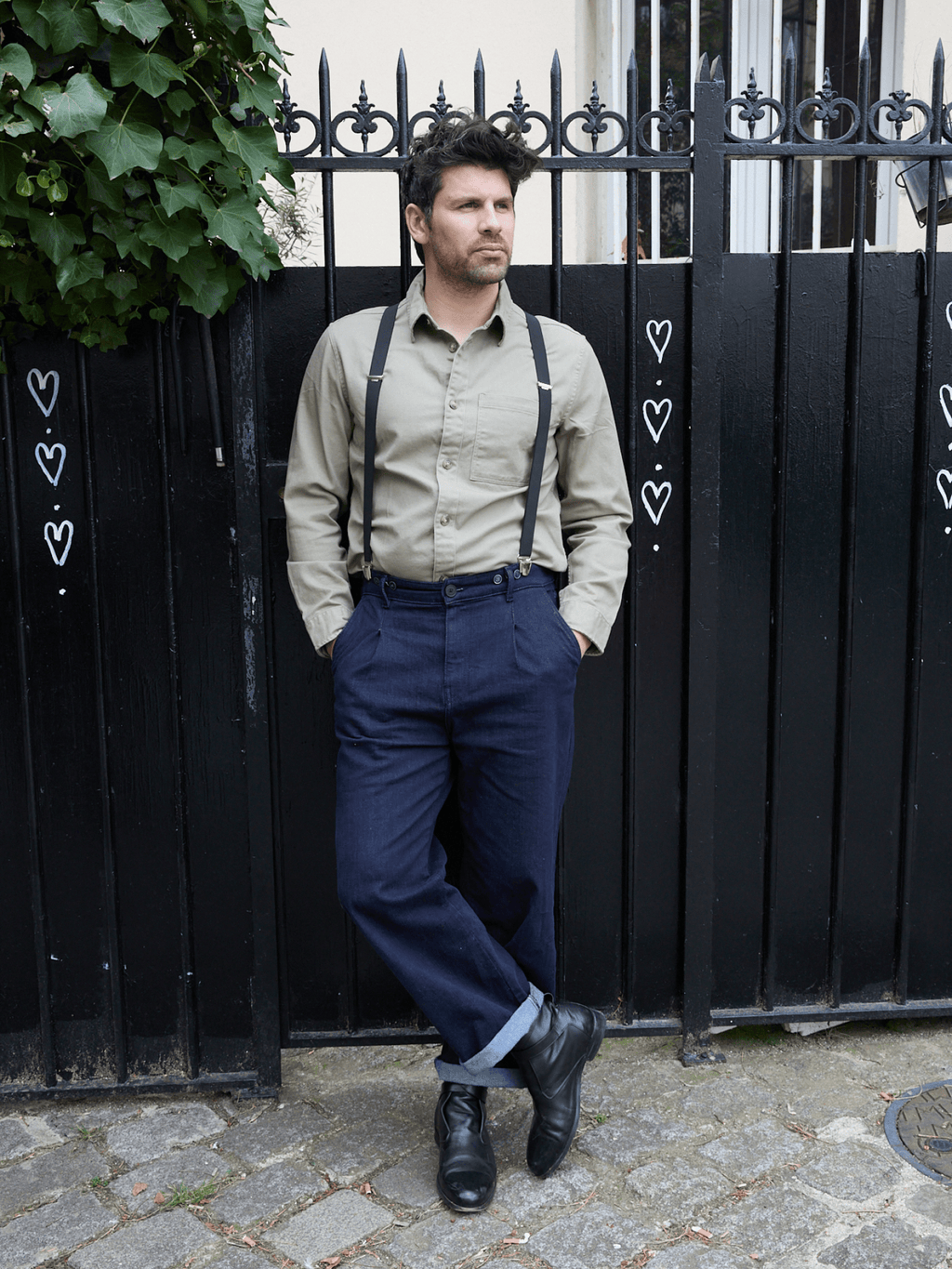 Bretelles Fines Unies Finitions Cuir vertical x Pierrot - Pierrot