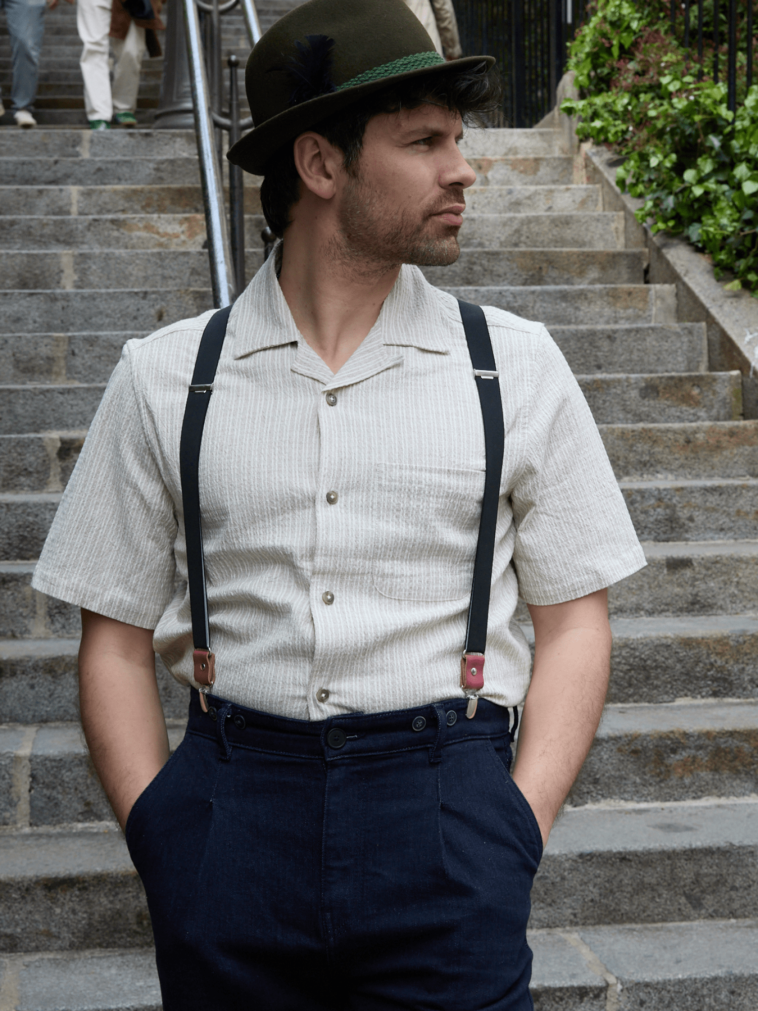 Bretelles Fines Unies Finitions Cuir Vertical x Pierrot - Pierrot