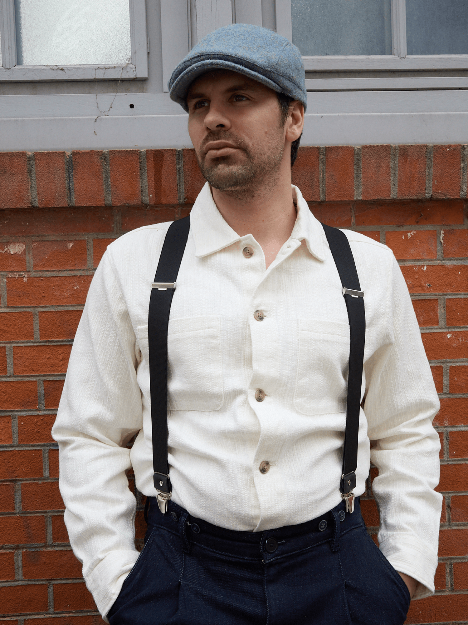 Bretelles Fines Unies Finitions Cuir Vertical x Pierrot - Pierrot