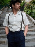 Bretelles Fines Unies Finitions Cuir Vertical x Pierrot - Pierrot