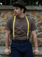 Bretelles Fines Unies Finitions Cuir Vertical x Pierrot - Pierrot