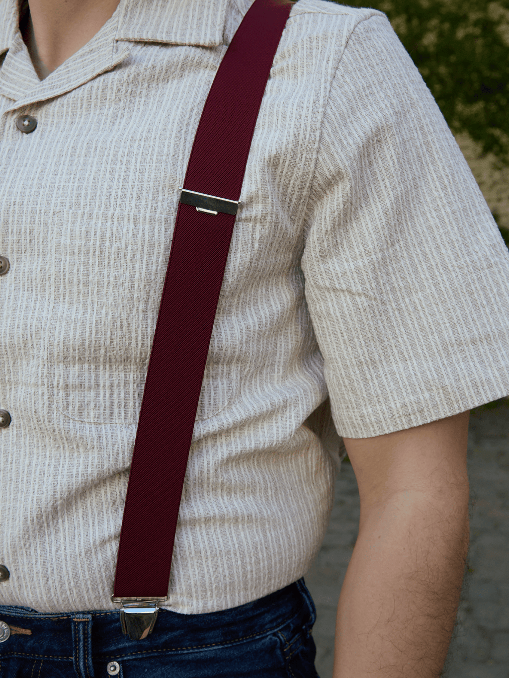 Bretelles Fines Unies Finitions Cuir Vertical x Pierrot - Pierrot