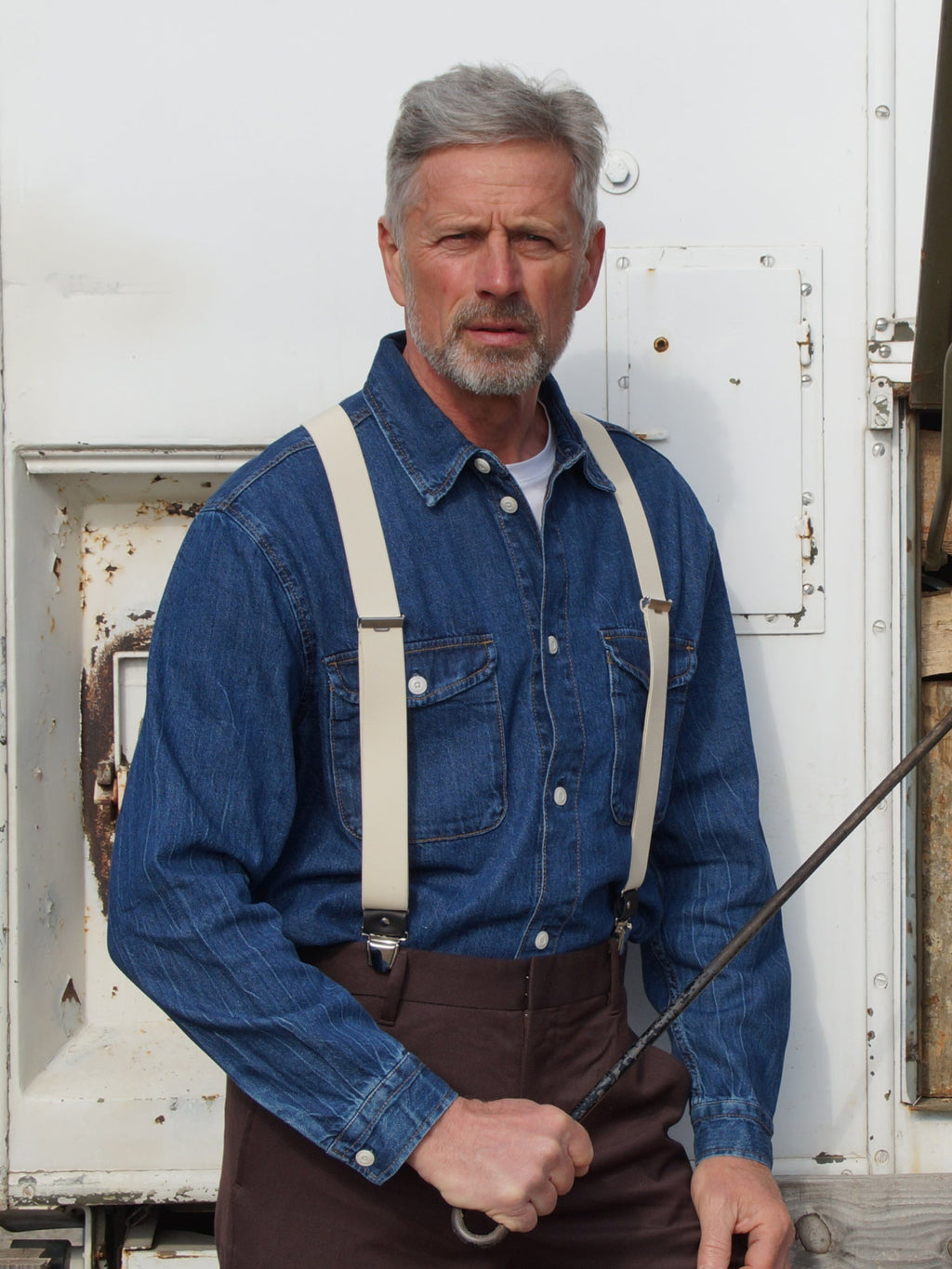 Bretelles Unies Finitions Cuir - Pierrot