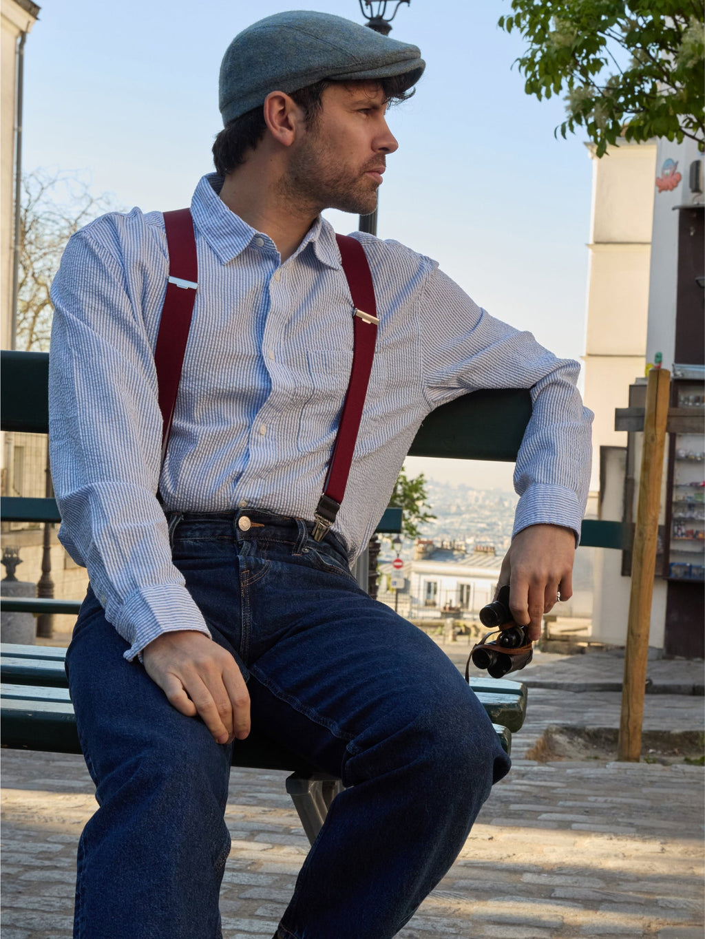 Bretelles Unies Finitions Cuir - Pierrot