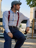 Bretelles Unies Finitions Cuir - Pierrot