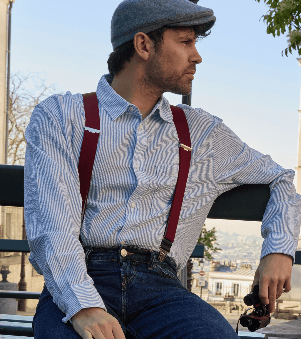 Bretelles Unies Finitions Cuir - Pierrot