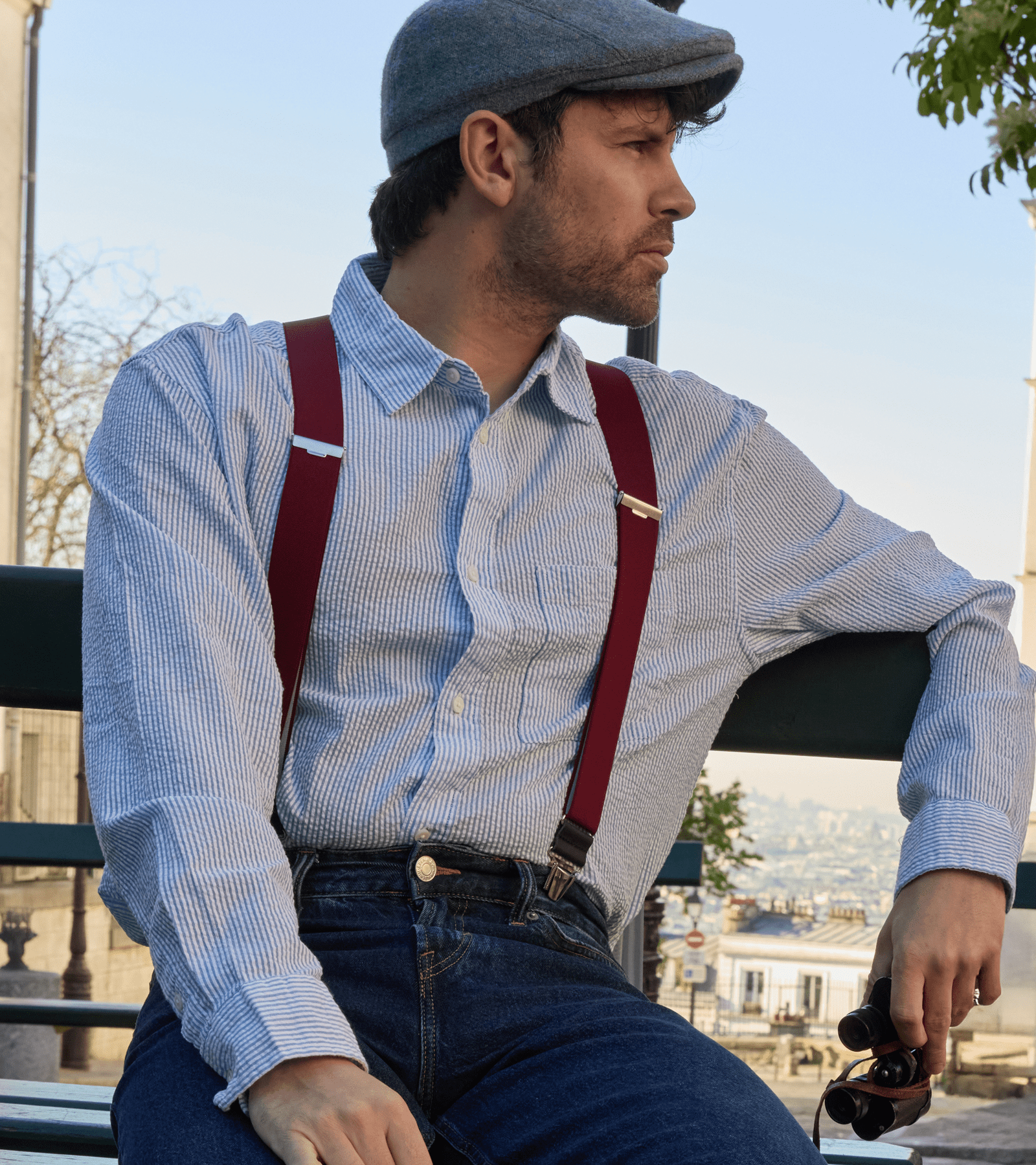 Bretelles Unies Finitions Cuir - Pierrot