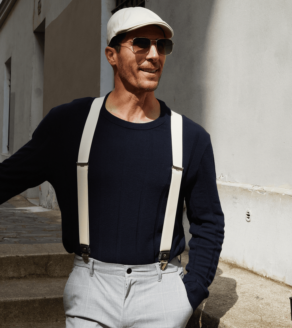 Bretelles Unies Finitions Cuir - Pierrot