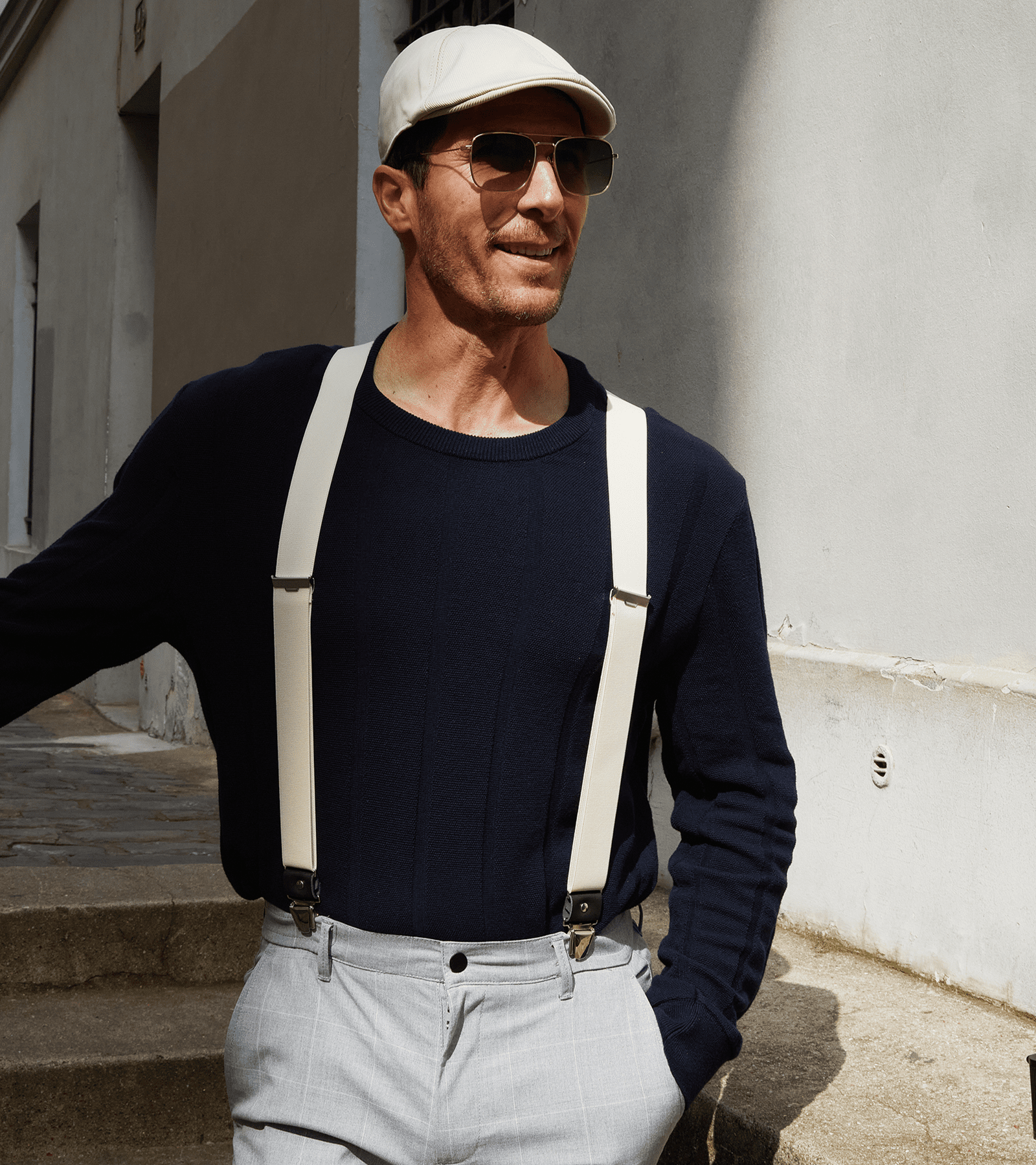 Bretelles Unies Finitions Cuir - Pierrot