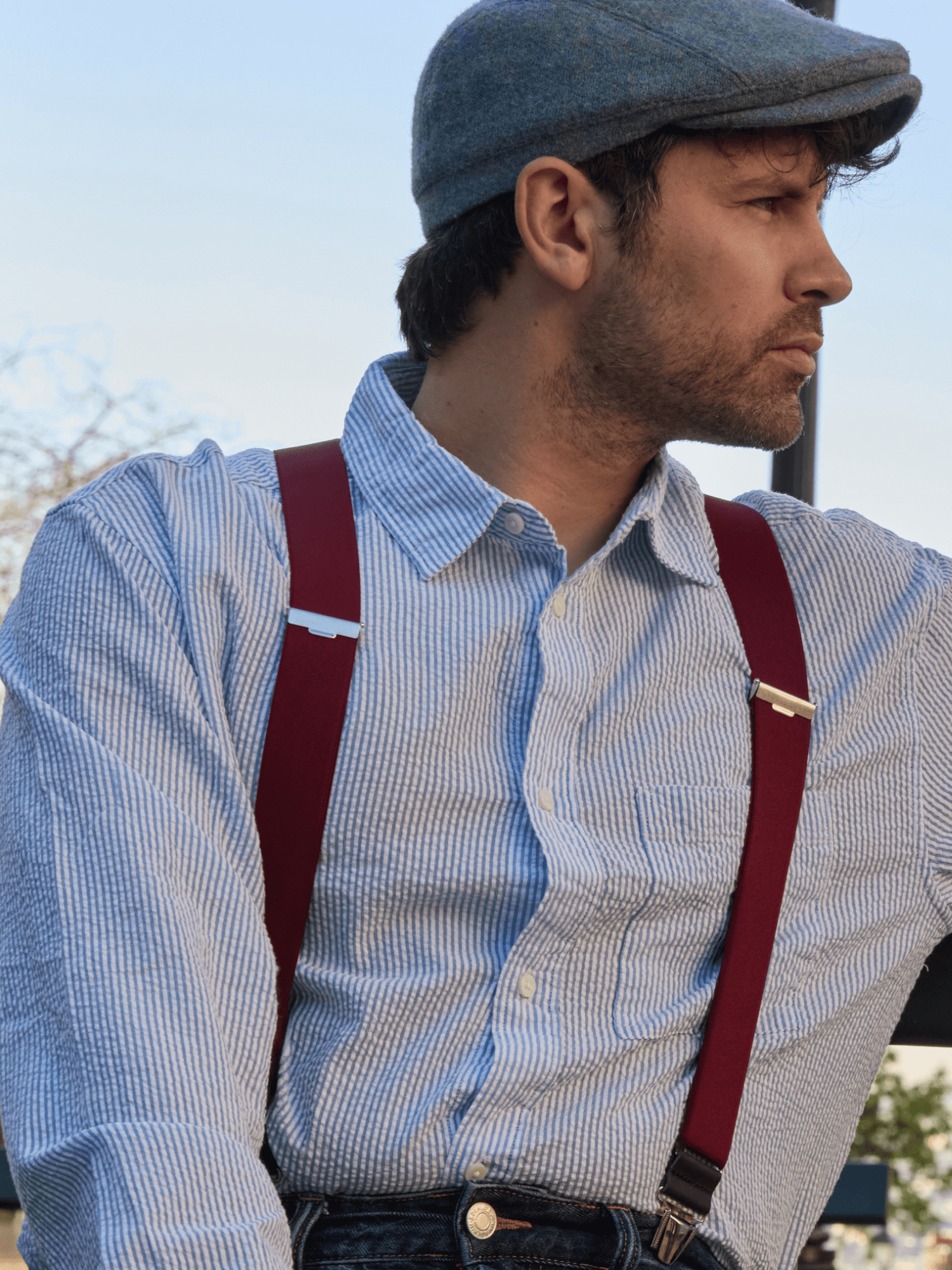 Bretelles Unies Finitions Cuir - Pierrot