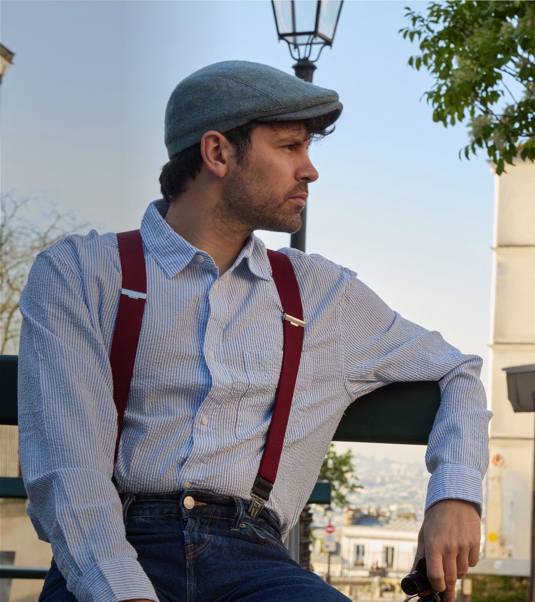 Bretelles Unies Finitions Cuir - Pierrot