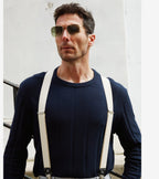 Bretelles Unies Finitions Cuir - Pierrot