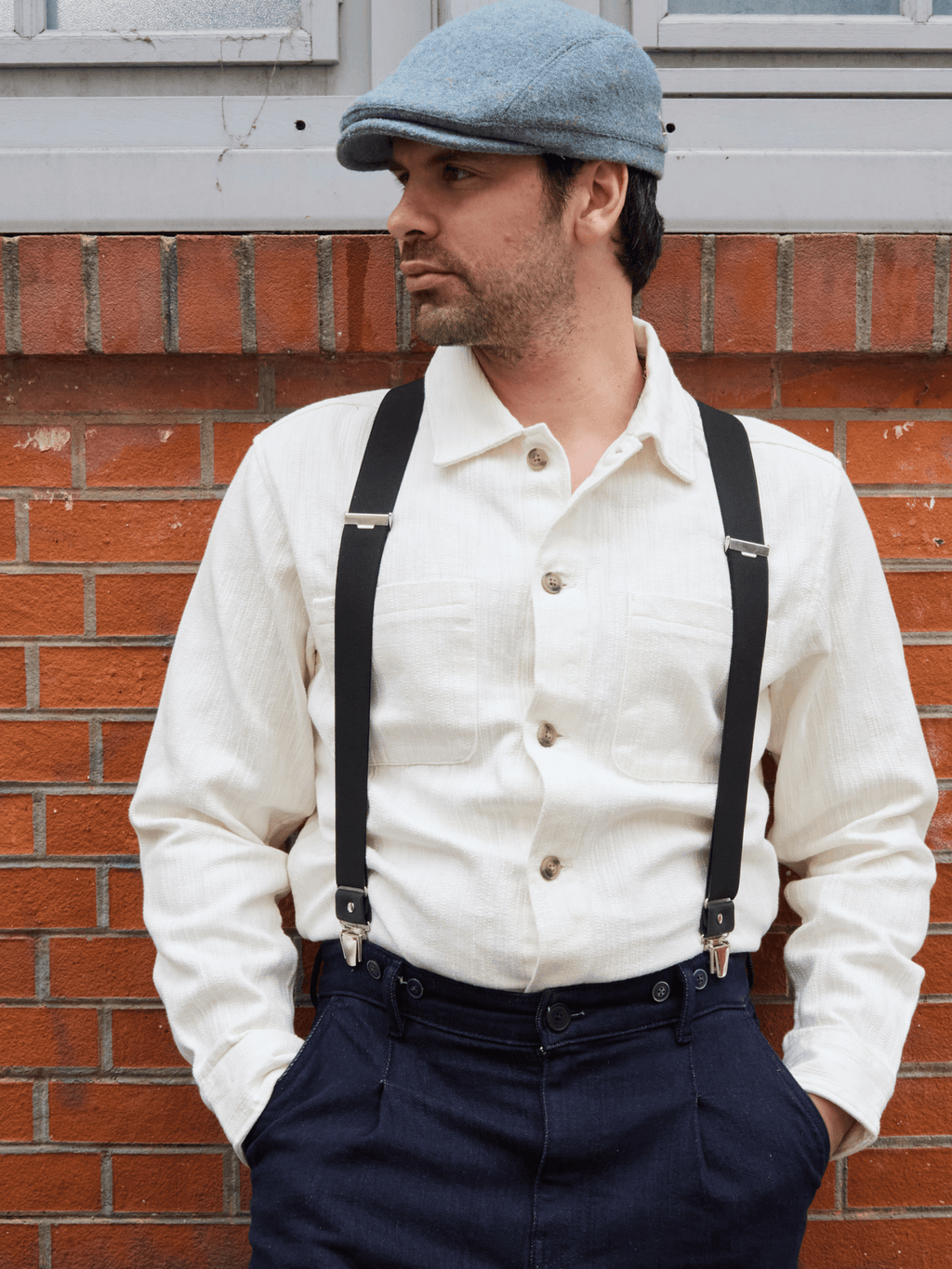 Bretelles Unies Finitions Cuir - Pierrot