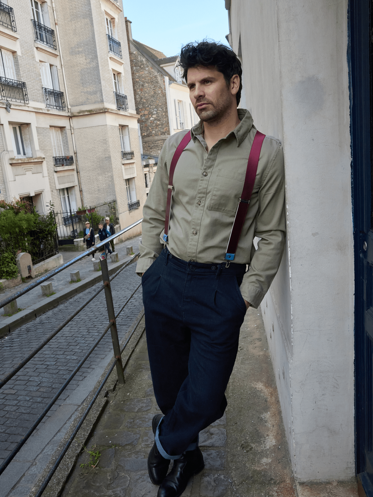 Bretelles Unies Finitions Cuir Vertical x Pierrot - Pierrot