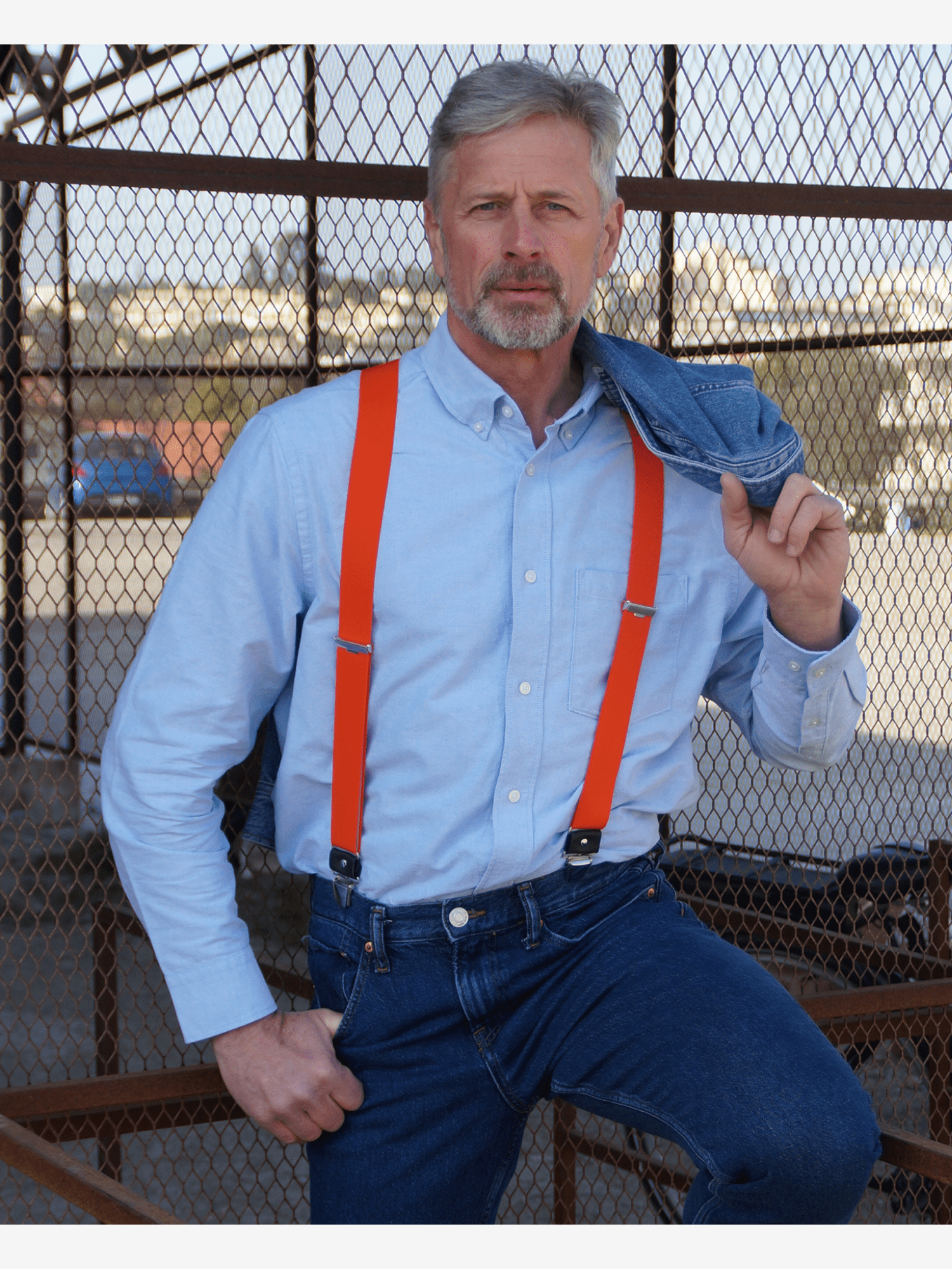 Bretelles Unies Finitions Cuir Vertical x Pierrot - Pierrot