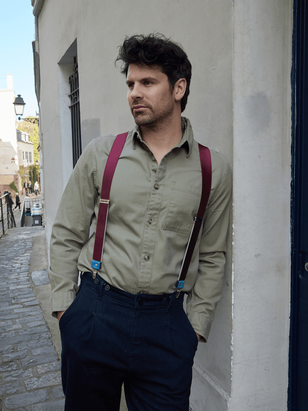 Bretelles Unies Finitions Cuir Vertical x Pierrot - Pierrot