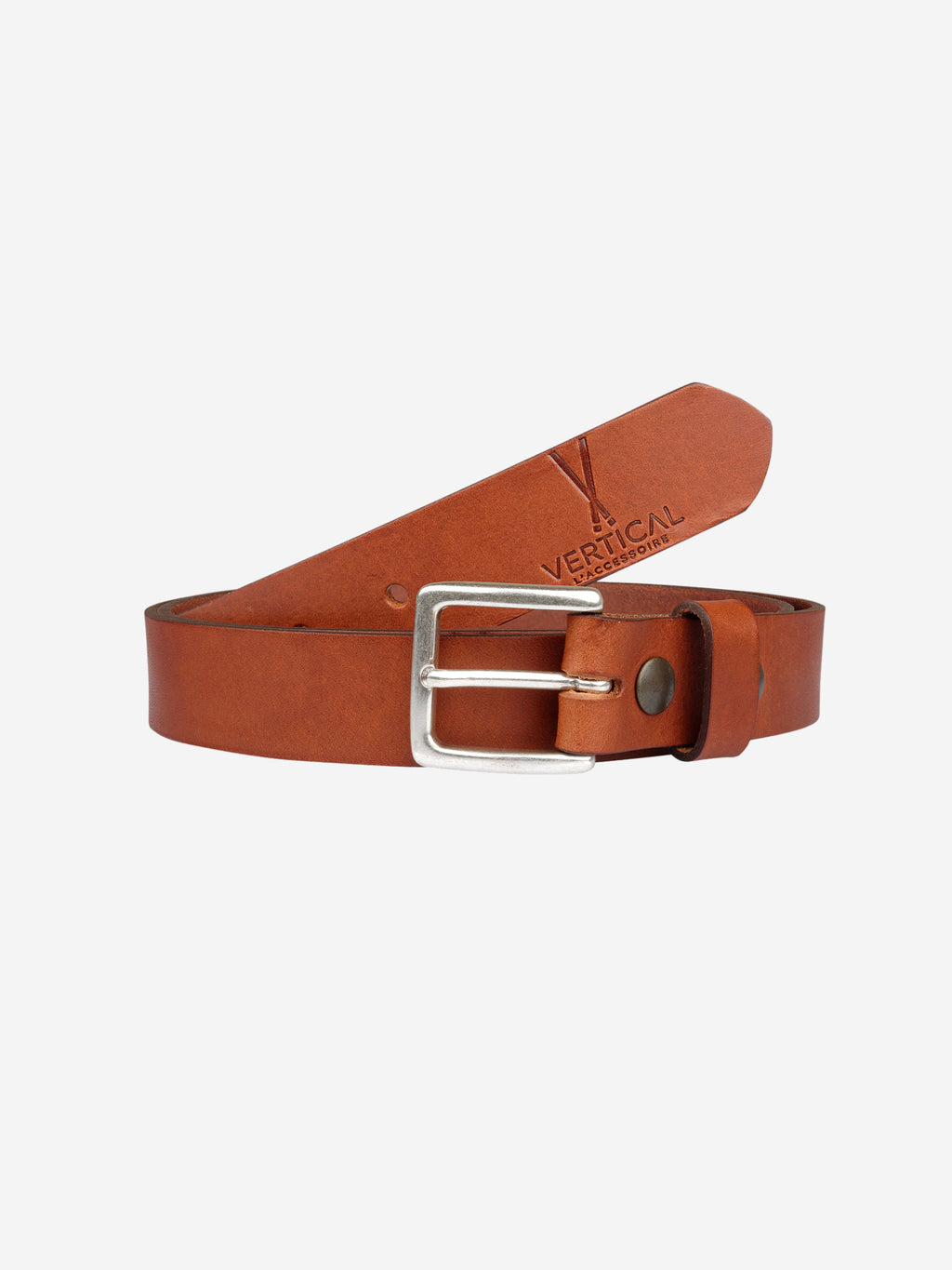 Ceinture en cuir Cognac à boucle interchangeable Pierrot x Vertical
