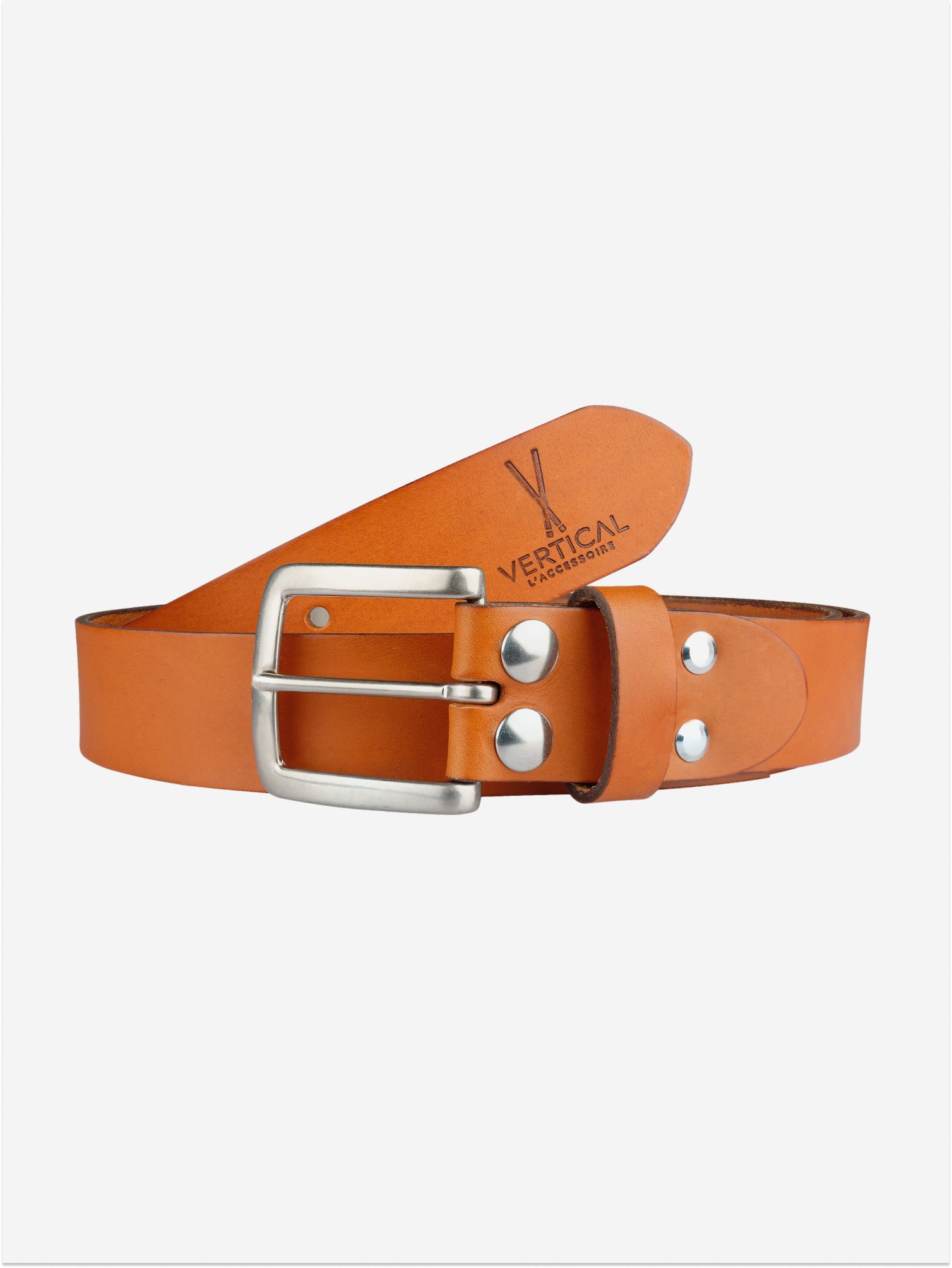 Ceinture en cuir Camel Pierrot x Vertical
