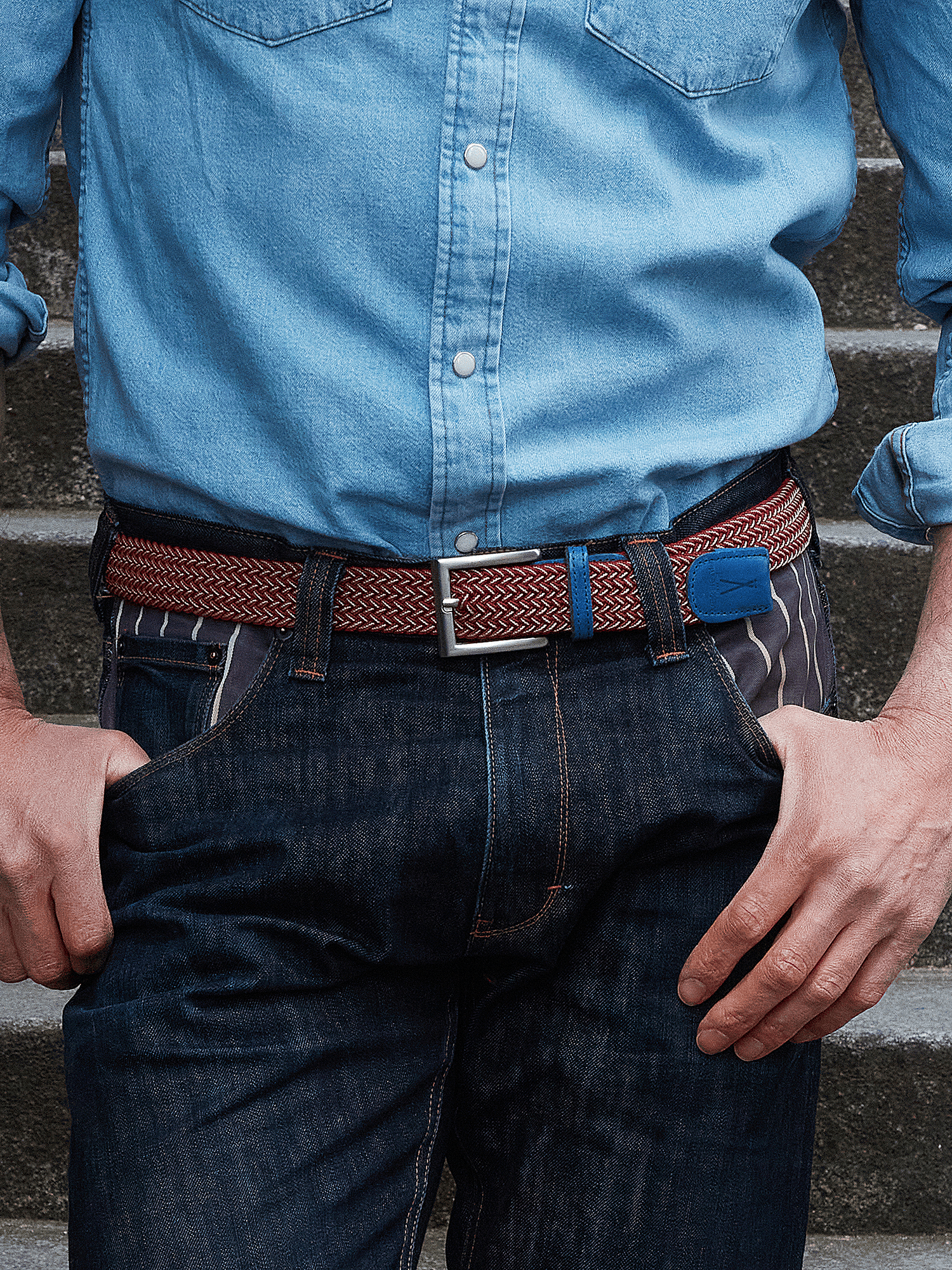 Ceinture Tressée Bordeaux et Blanc Pierrot x Vertical - Pierrot